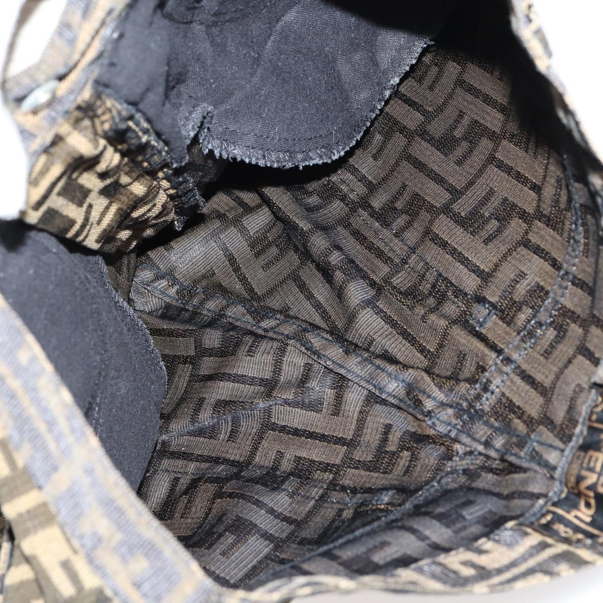 FENDI Zucca Canvas Pecan Canvas Skirt Pants 2 Set Black Brown Auth ki6020