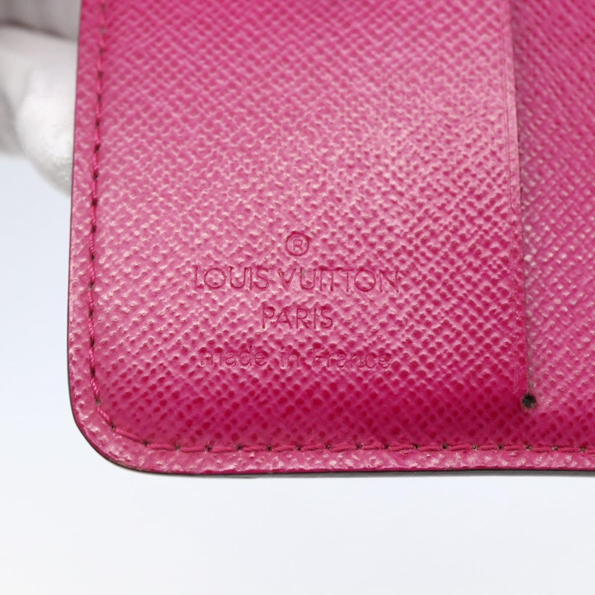 LOUIS VUITTON Monogram Perfo Compact zip Wallet Fuchsia M95188 LV Auth ki6022