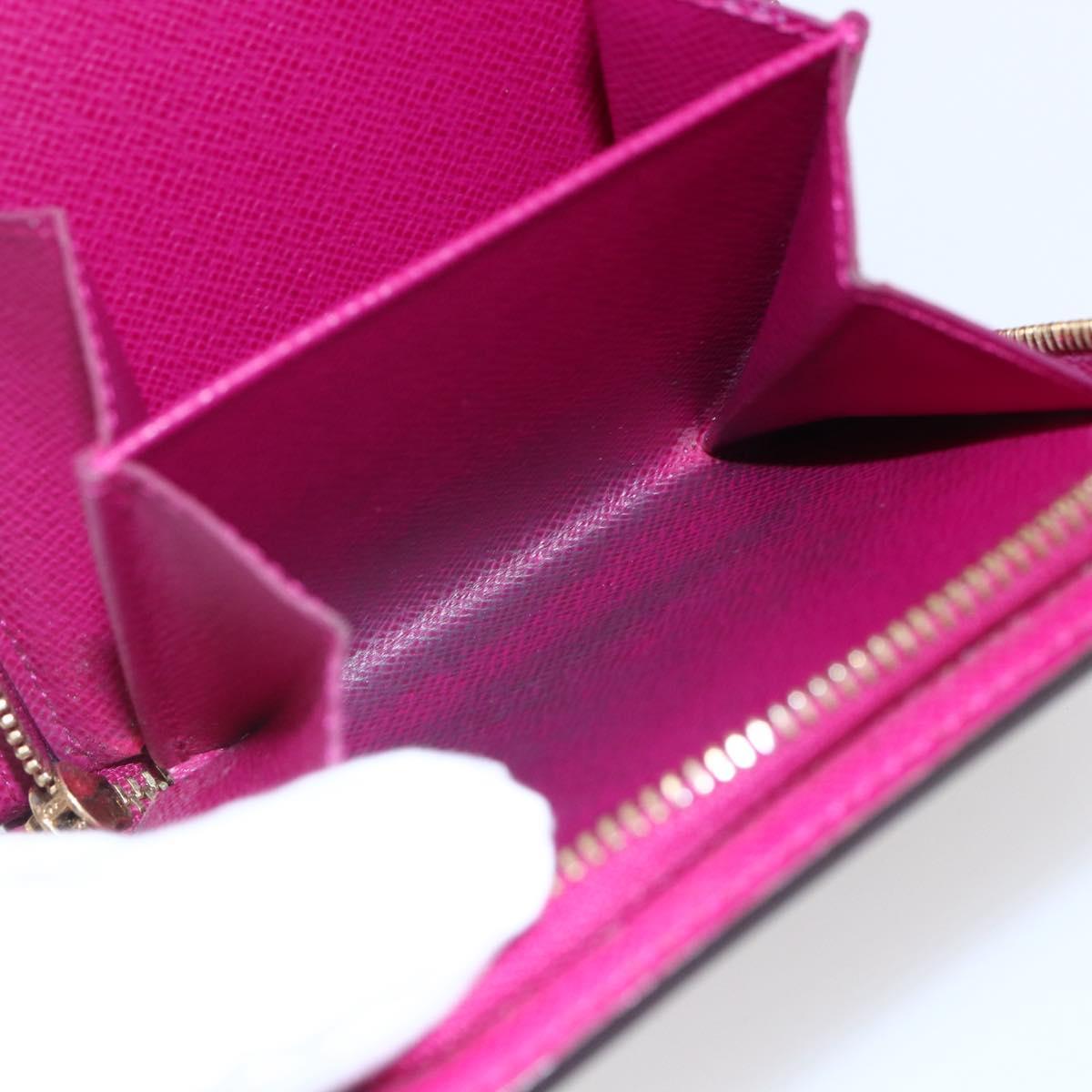 LOUIS VUITTON Monogram Perfo Compact zip Wallet Fuchsia M95188 LV Auth ki6022