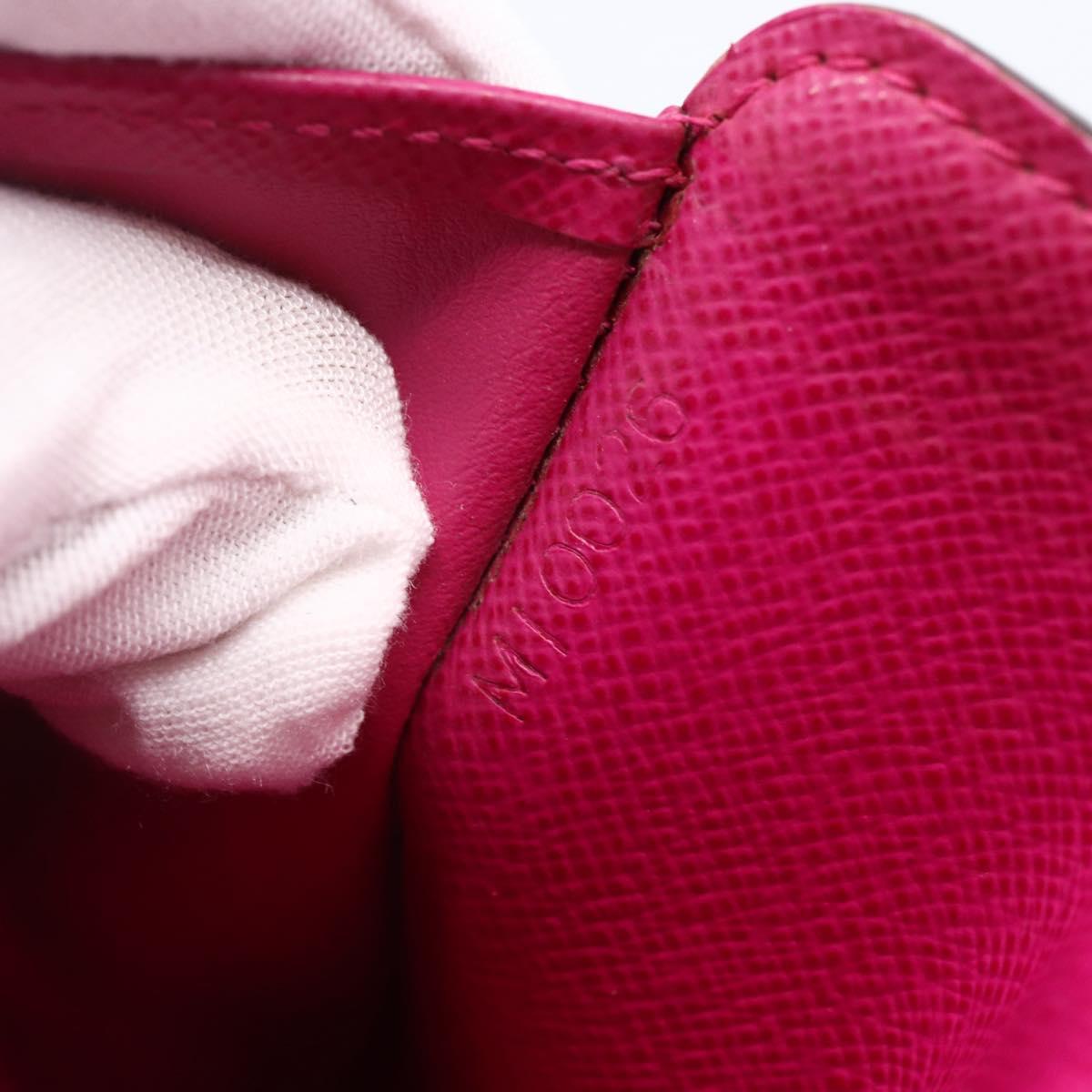 LOUIS VUITTON Monogram Perfo Compact zip Wallet Fuchsia M95188 LV Auth ki6022