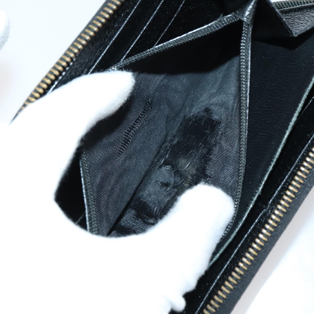 GUCCI GG Canvas Long Wallet Leather 8 Set Beige Black Auth ki6025