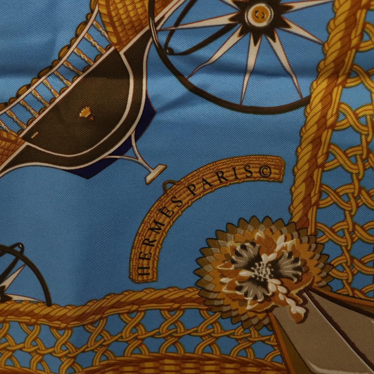 HERMES Carre 90 Scarf Silk 4 Set Red Blue Auth ki6029