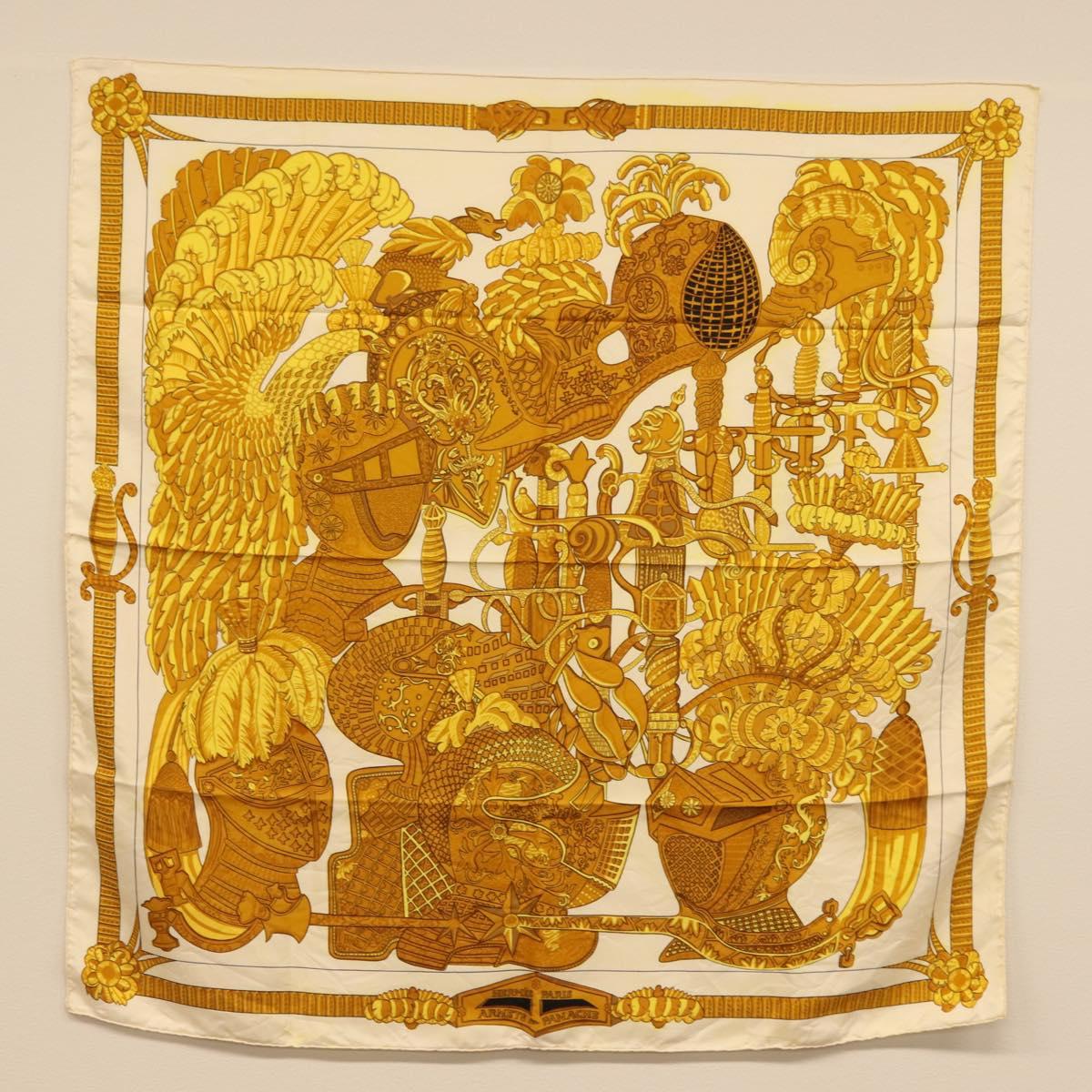 HERMES Carre 90 Scarf Silk 4 Set Red Blue Auth ki6029