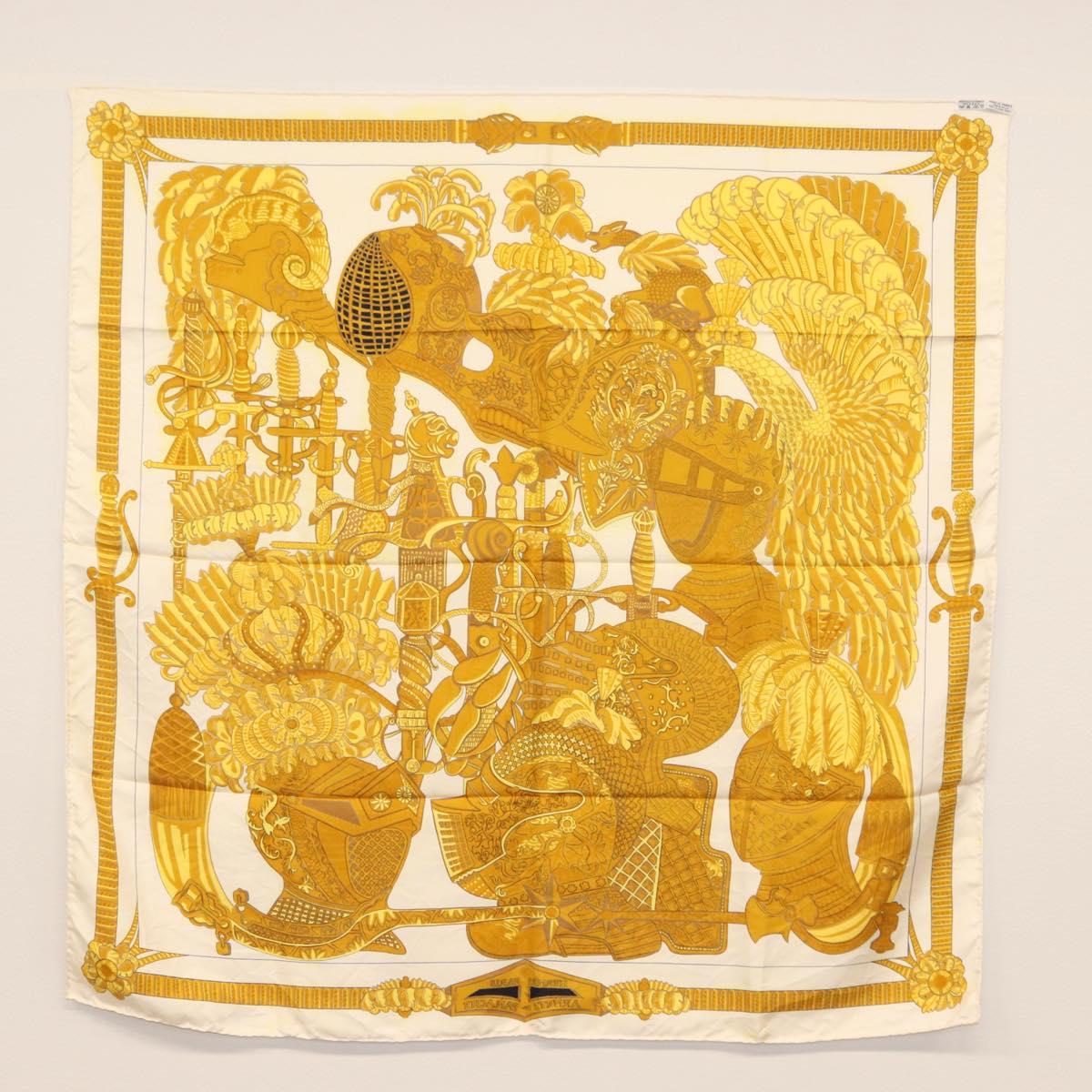 HERMES Carre 90 Scarf Silk 4 Set Red Blue Auth ki6029