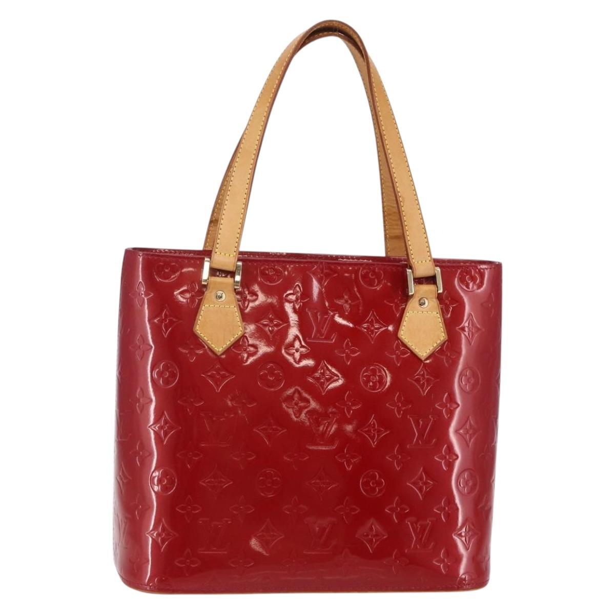 LOUIS VUITTON Monogram Vernis Houston Hand Bag Red M91092 LV Auth ki6030