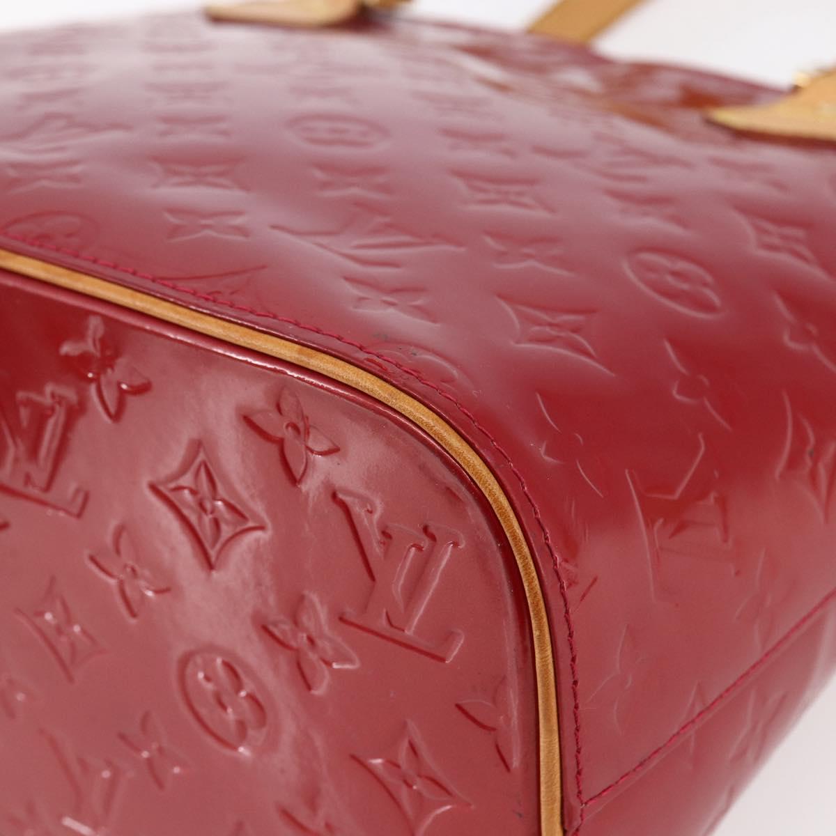 LOUIS VUITTON Monogram Vernis Houston Hand Bag Red M91092 LV Auth ki6030