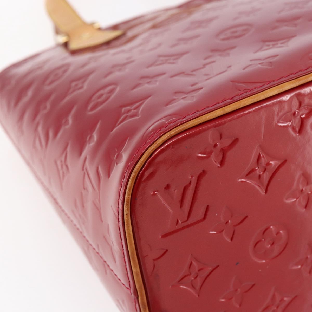 LOUIS VUITTON Monogram Vernis Houston Hand Bag Red M91092 LV Auth ki6030