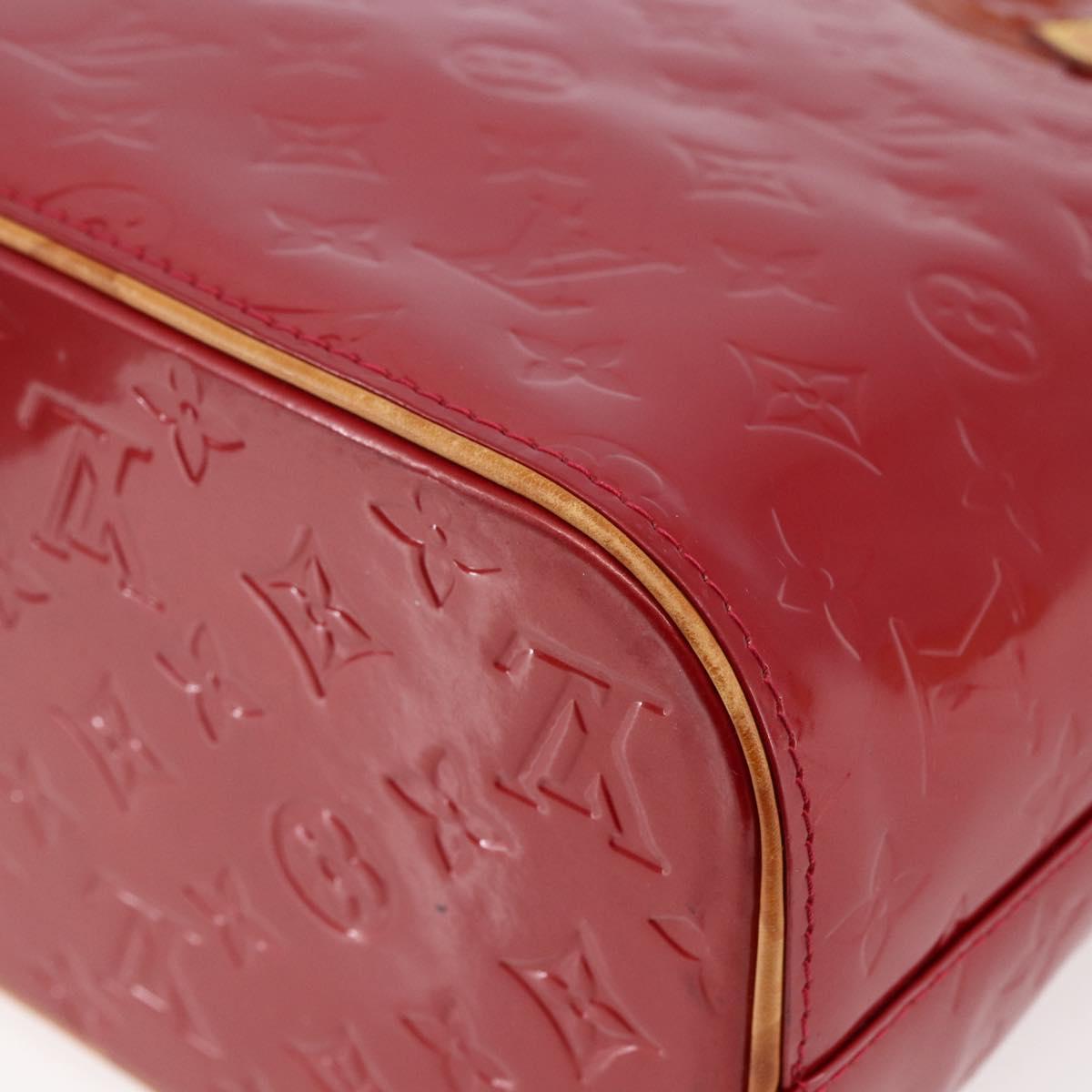 LOUIS VUITTON Monogram Vernis Houston Hand Bag Red M91092 LV Auth ki6030