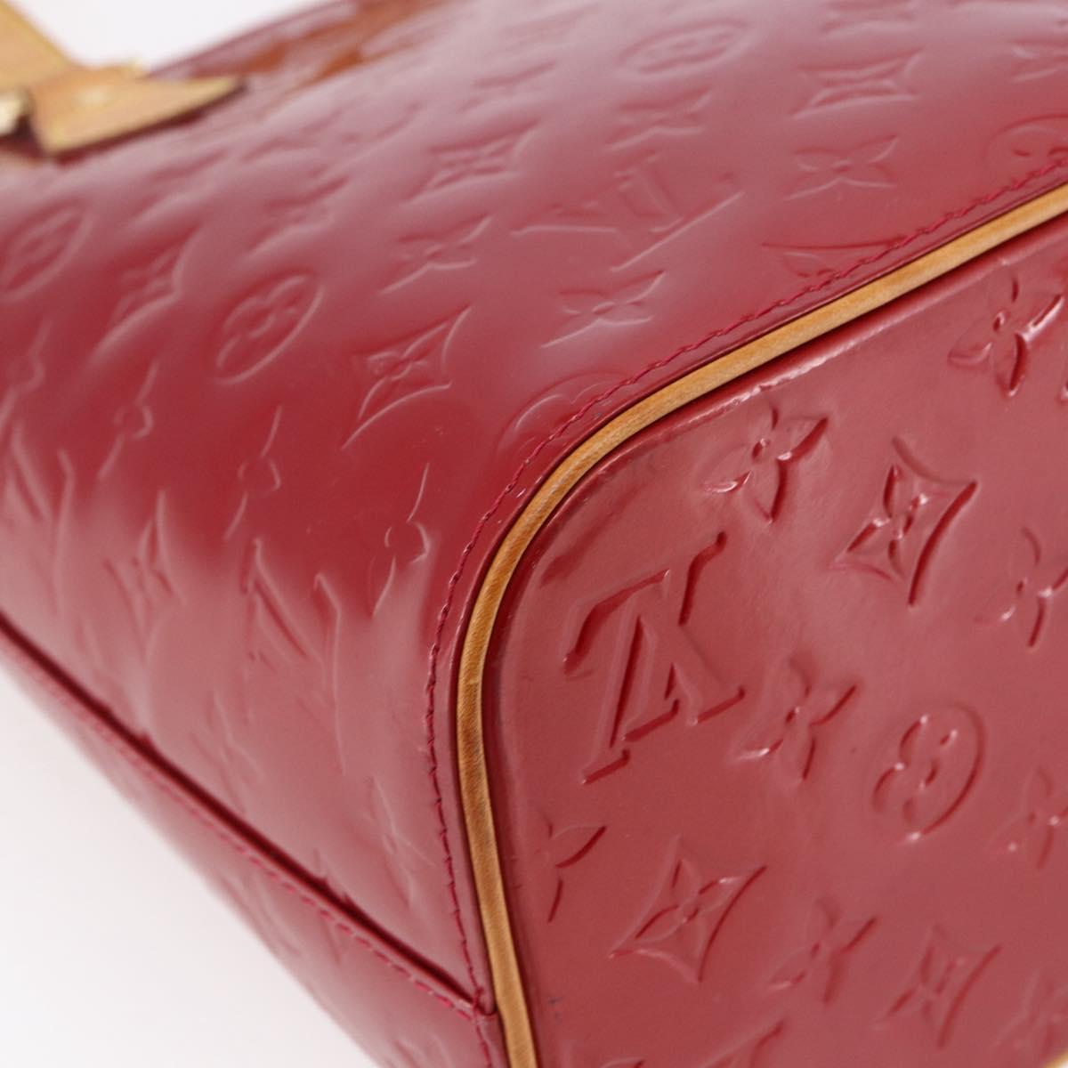 LOUIS VUITTON Monogram Vernis Houston Hand Bag Red M91092 LV Auth ki6030