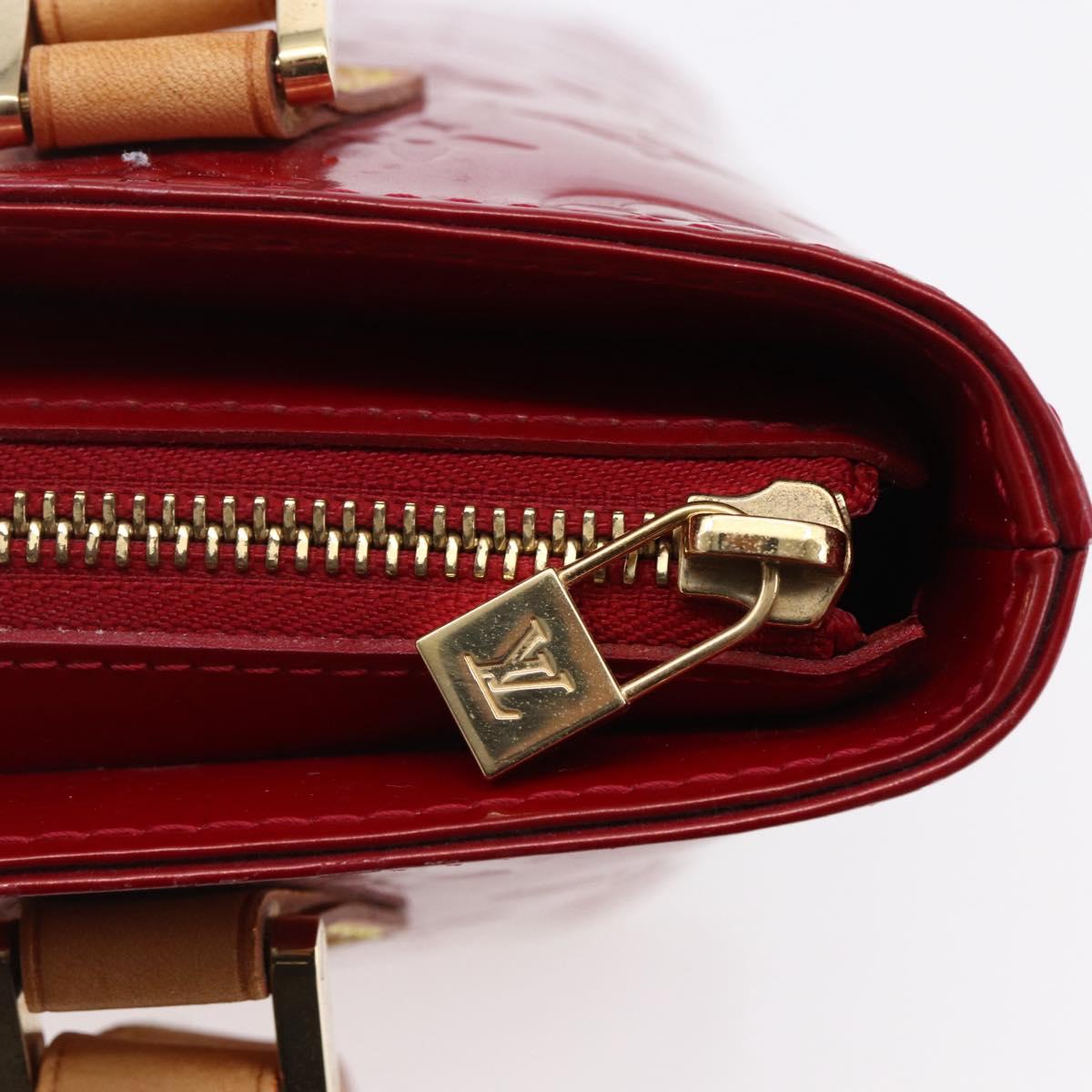 LOUIS VUITTON Monogram Vernis Houston Hand Bag Red M91092 LV Auth ki6030