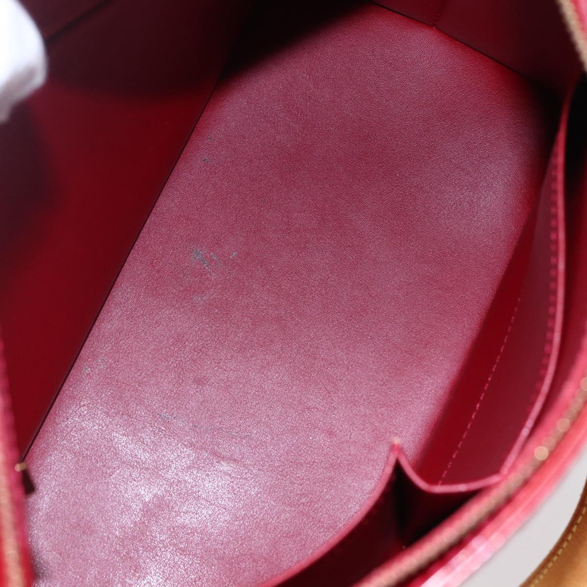 LOUIS VUITTON Monogram Vernis Houston Hand Bag Red M91092 LV Auth ki6030
