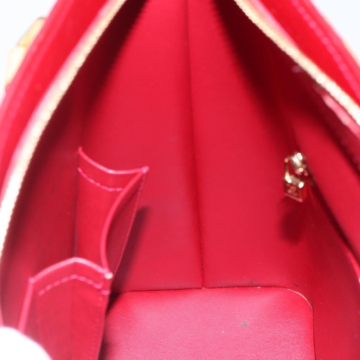 LOUIS VUITTON Monogram Vernis Houston Hand Bag Red M91092 LV Auth ki6030