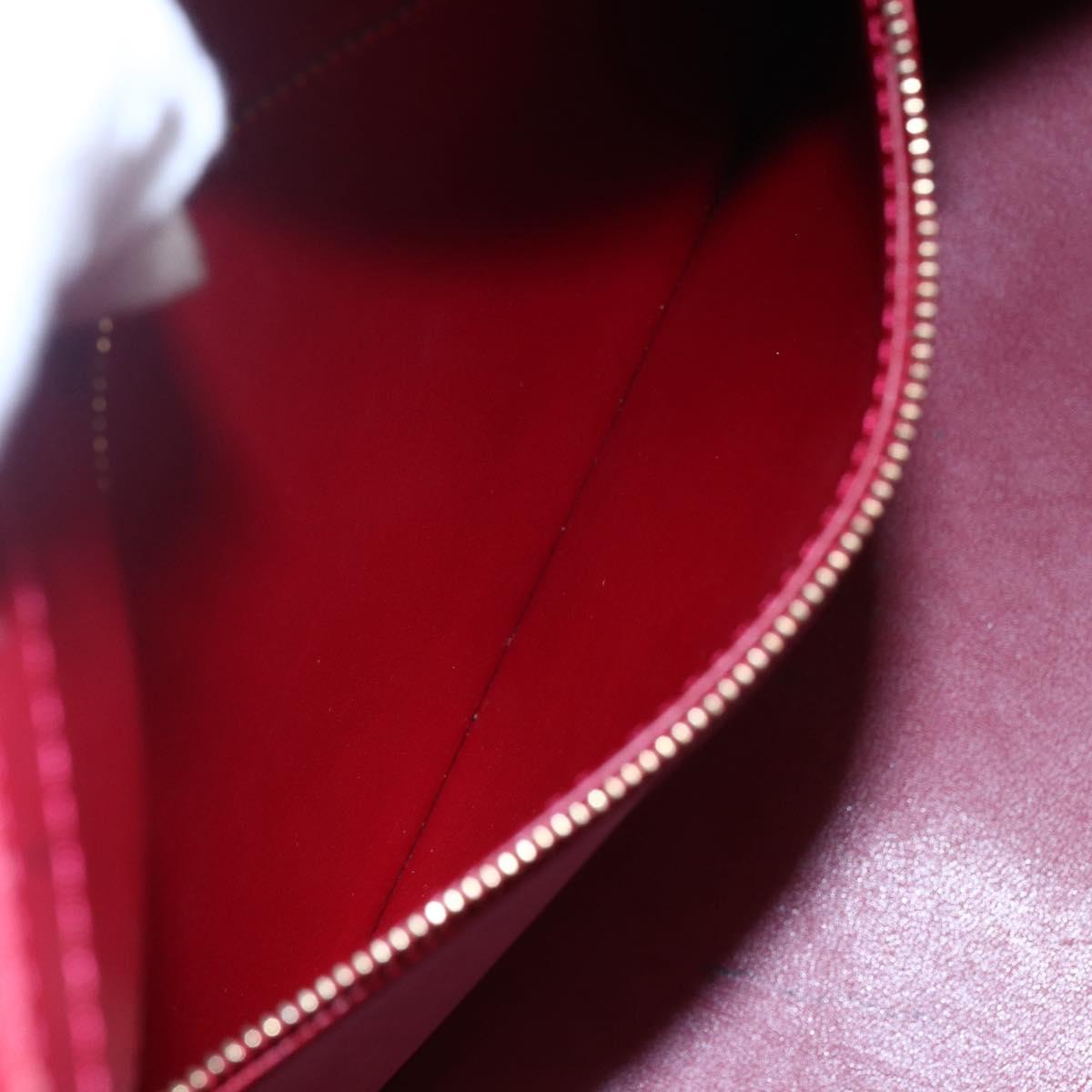 LOUIS VUITTON Monogram Vernis Houston Hand Bag Red M91092 LV Auth ki6030