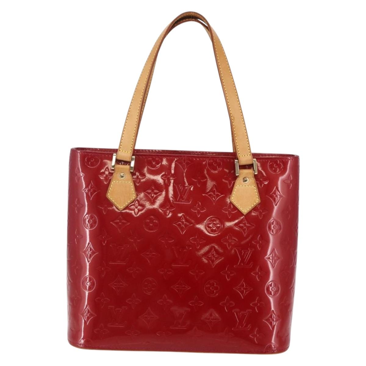 LOUIS VUITTON Monogram Vernis Houston Hand Bag Red M91092 LV Auth ki6030