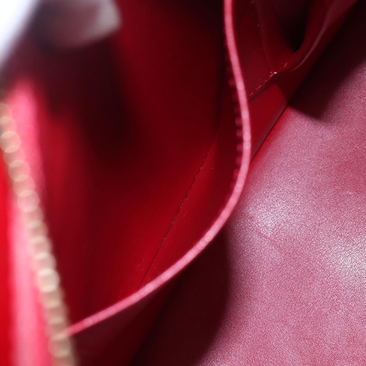 LOUIS VUITTON Monogram Vernis Houston Hand Bag Red M91092 LV Auth ki6030