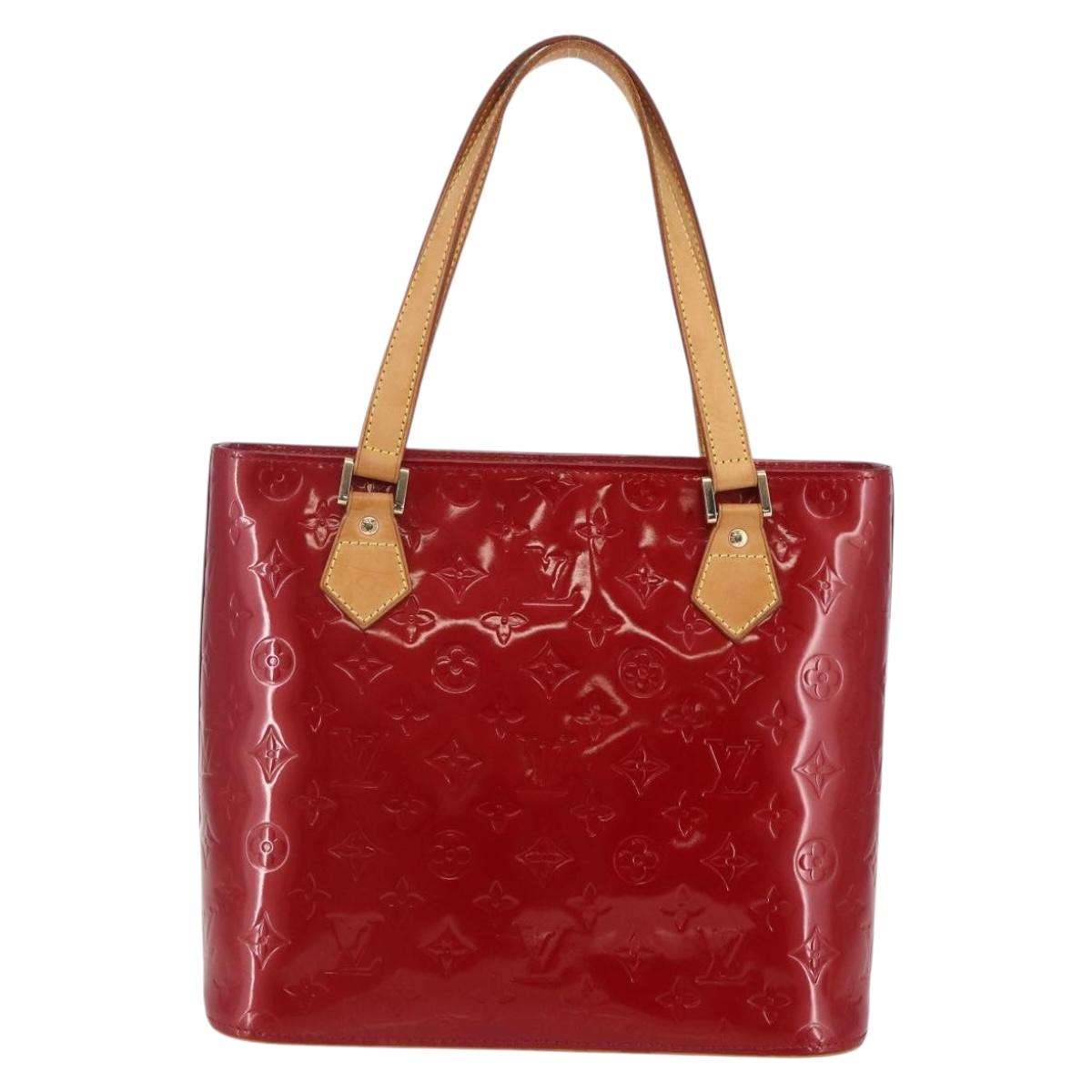 LOUIS VUITTON Monogram Vernis Houston Hand Bag Red M91092 LV Auth ki6030