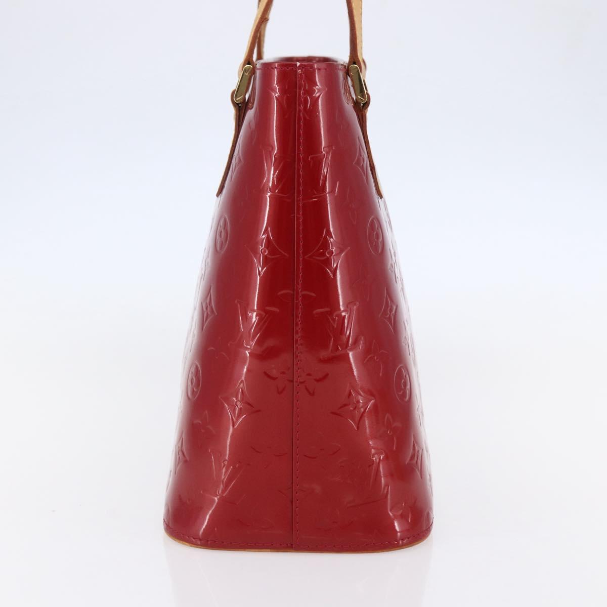 LOUIS VUITTON Monogram Vernis Houston Hand Bag Red M91092 LV Auth ki6030