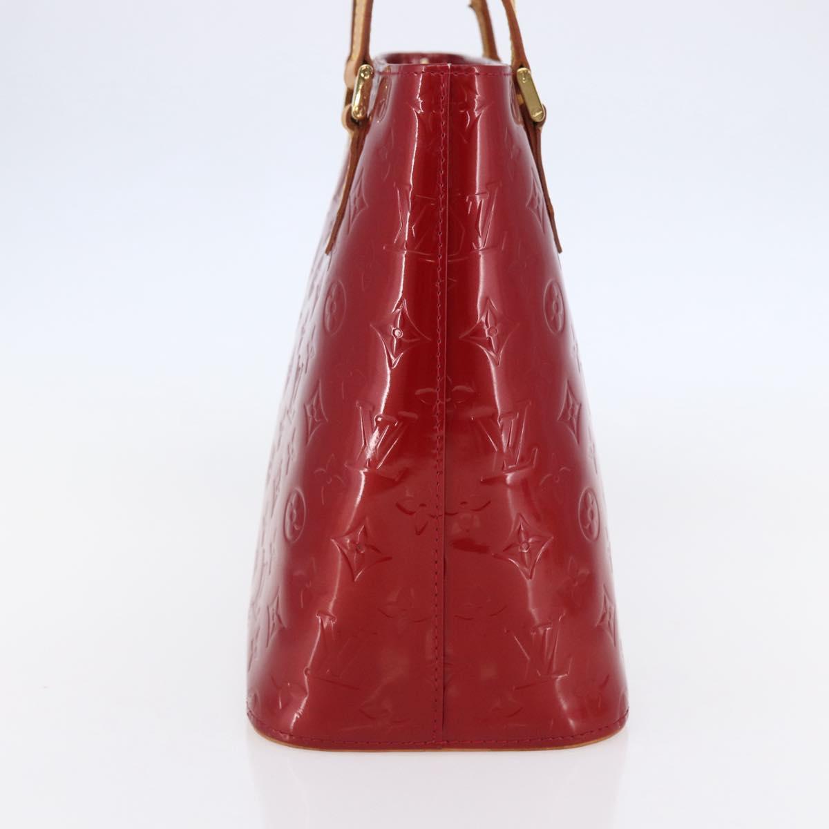 LOUIS VUITTON Monogram Vernis Houston Hand Bag Red M91092 LV Auth ki6030