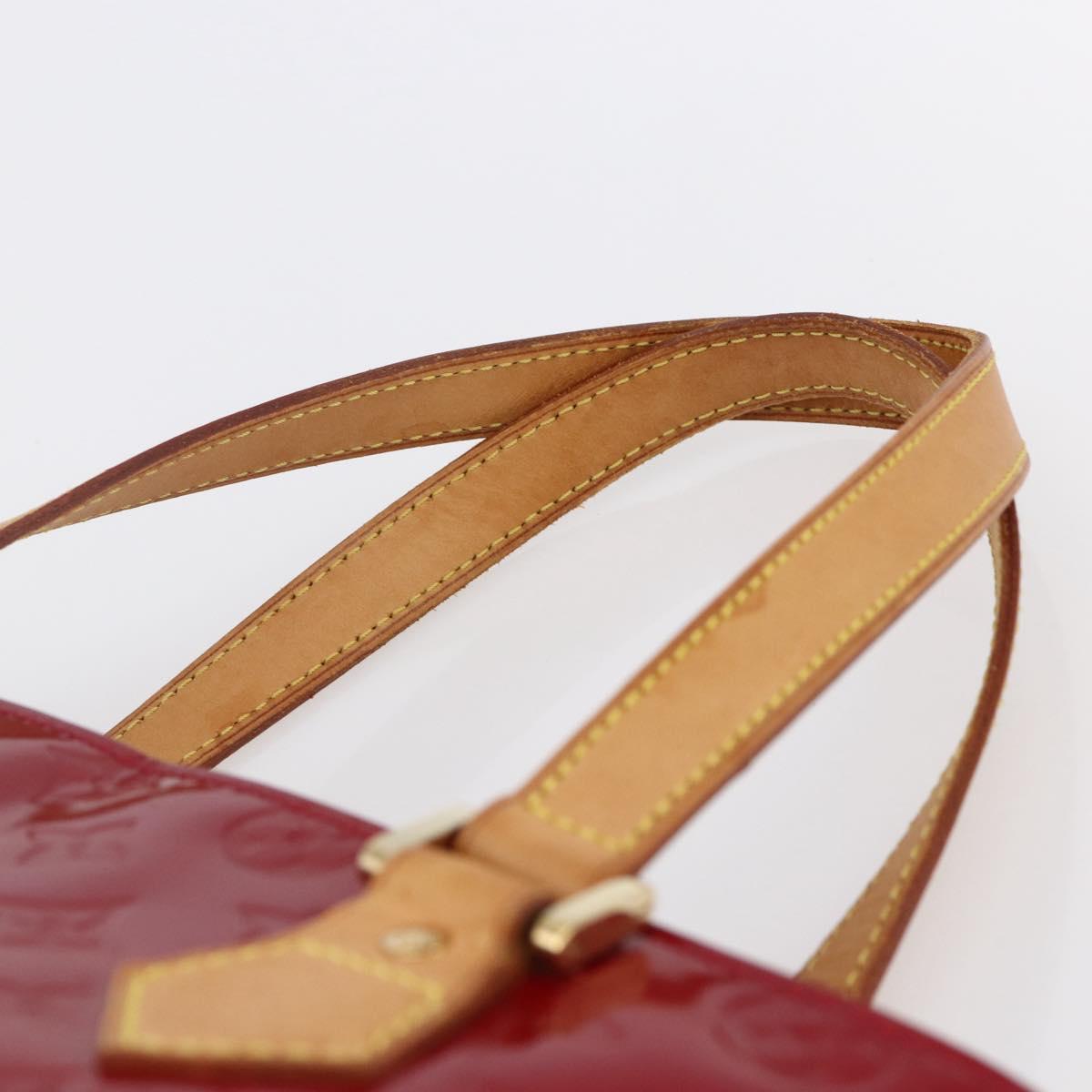 LOUIS VUITTON Monogram Vernis Houston Hand Bag Red M91092 LV Auth ki6030