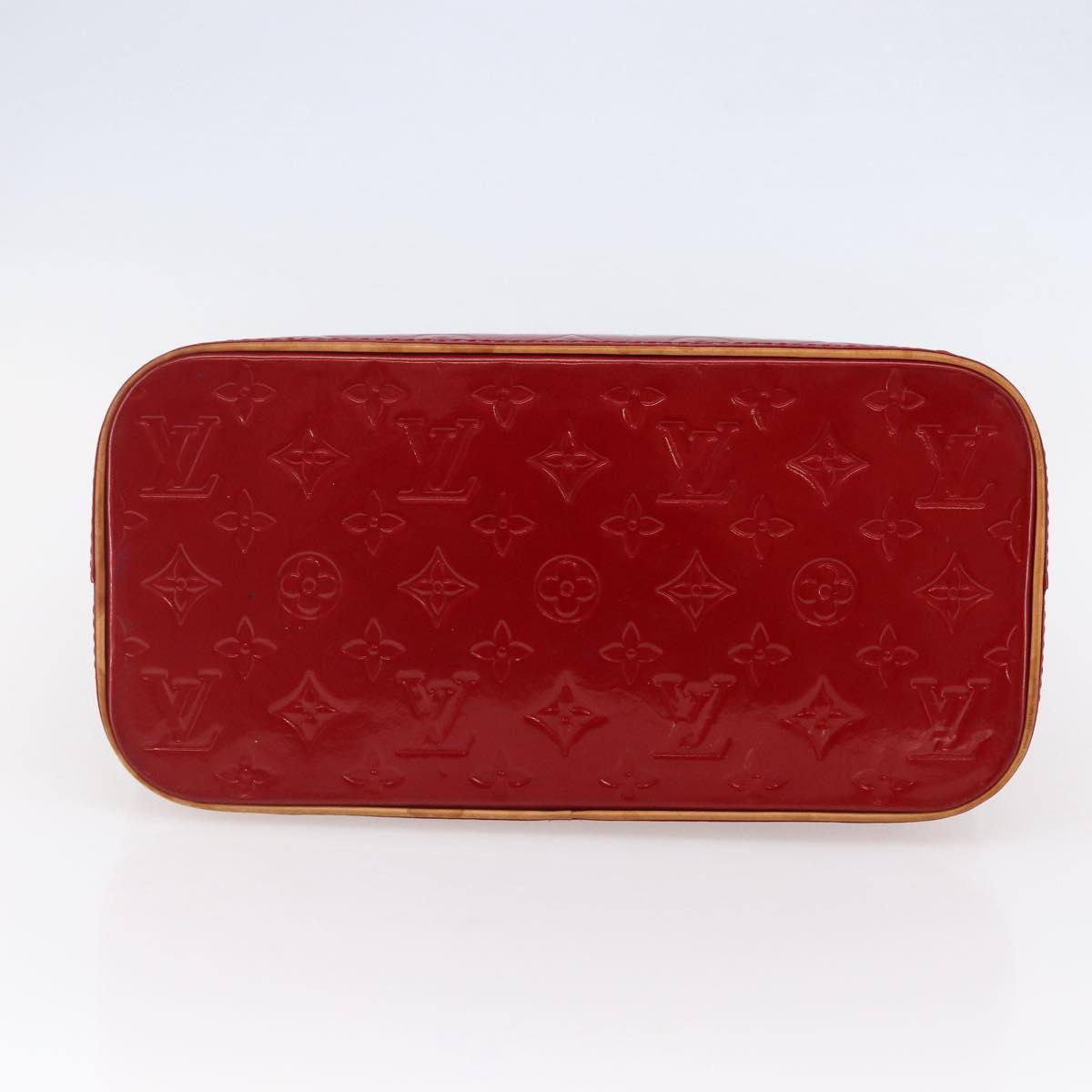 LOUIS VUITTON Monogram Vernis Houston Hand Bag Red M91092 LV Auth ki6030
