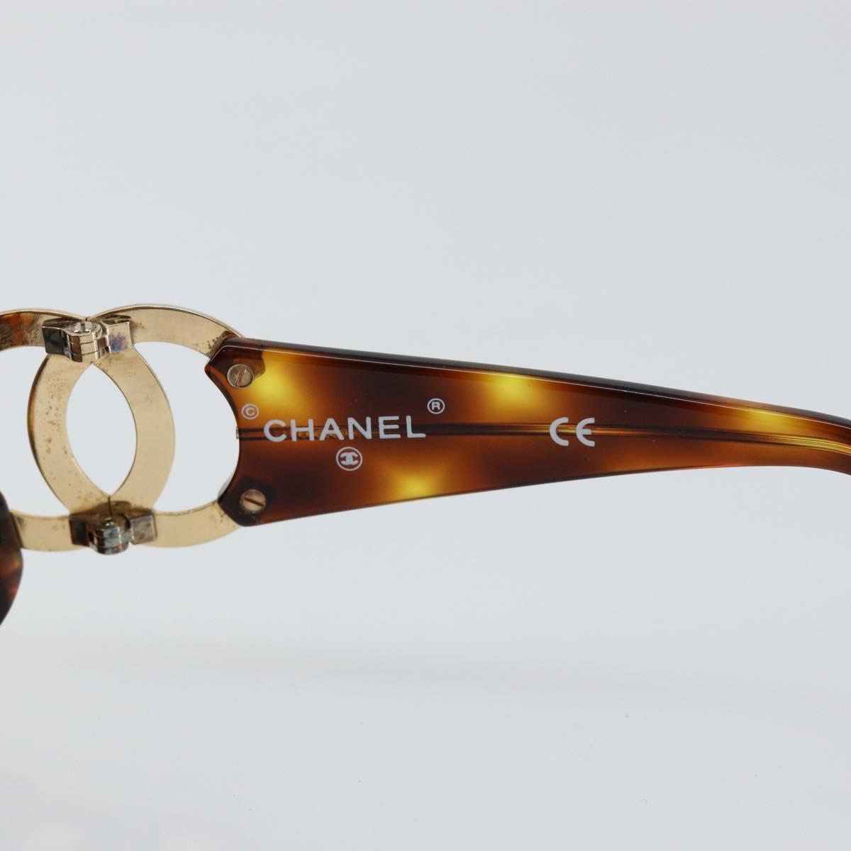 CHANEL Sunglasses plastic Brown CC Auth ki6033