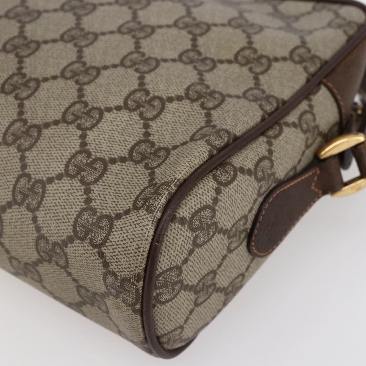 GUCCI GG Supreme Web Sherry Line Shoulder Bag PVC Leather Beige Red Auth ki6037