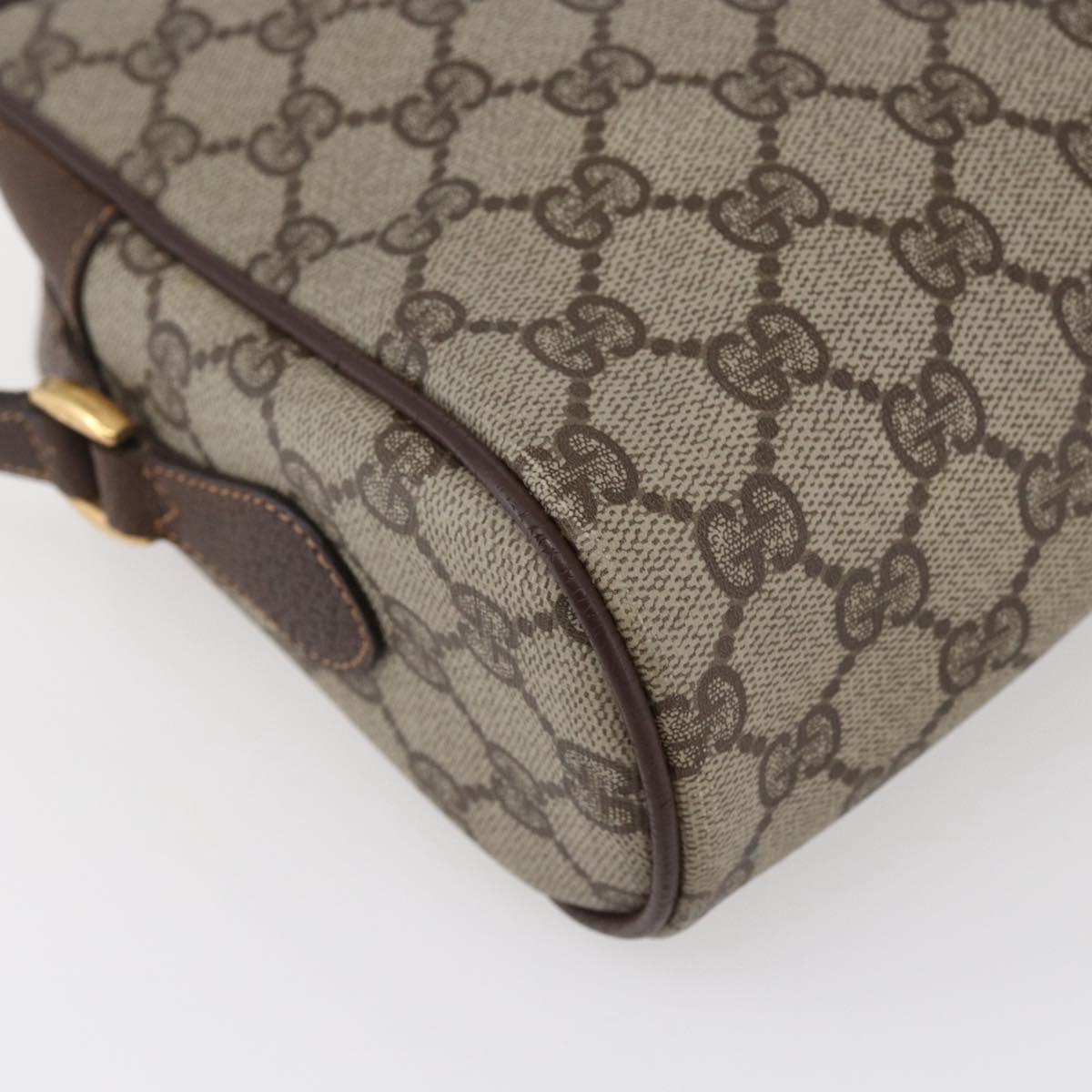 GUCCI GG Supreme Web Sherry Line Shoulder Bag PVC Leather Beige Red Auth ki6037