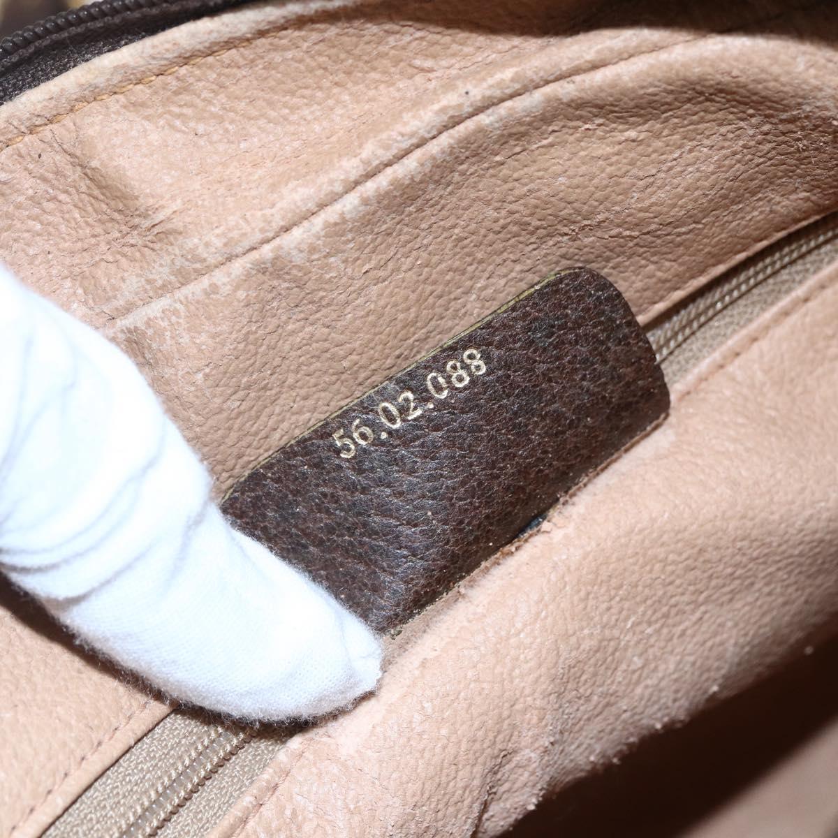 GUCCI GG Supreme Web Sherry Line Shoulder Bag PVC Leather Beige Red Auth ki6037