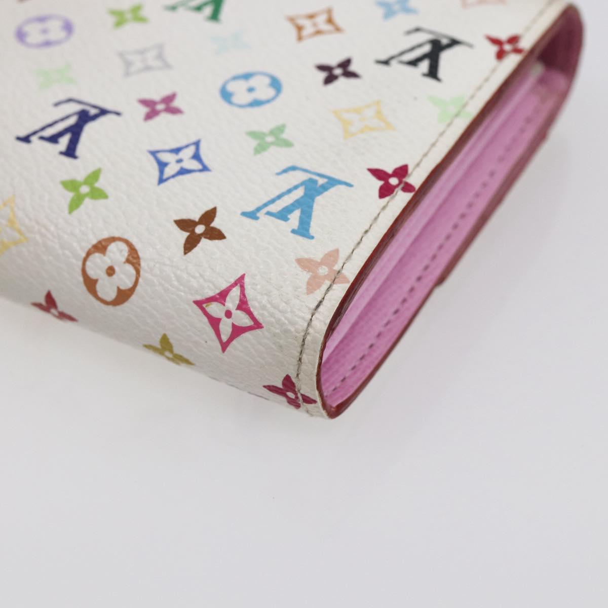 LOUIS VUITTON Monogram Multicolor Portefeuille Sarah White M93745 LV Auth ki6038