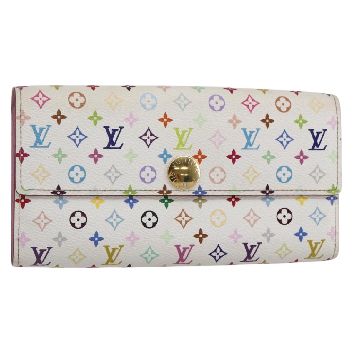 LOUIS VUITTON Monogram Multicolor Portefeuille Sarah White M93745 LV Auth ki6038