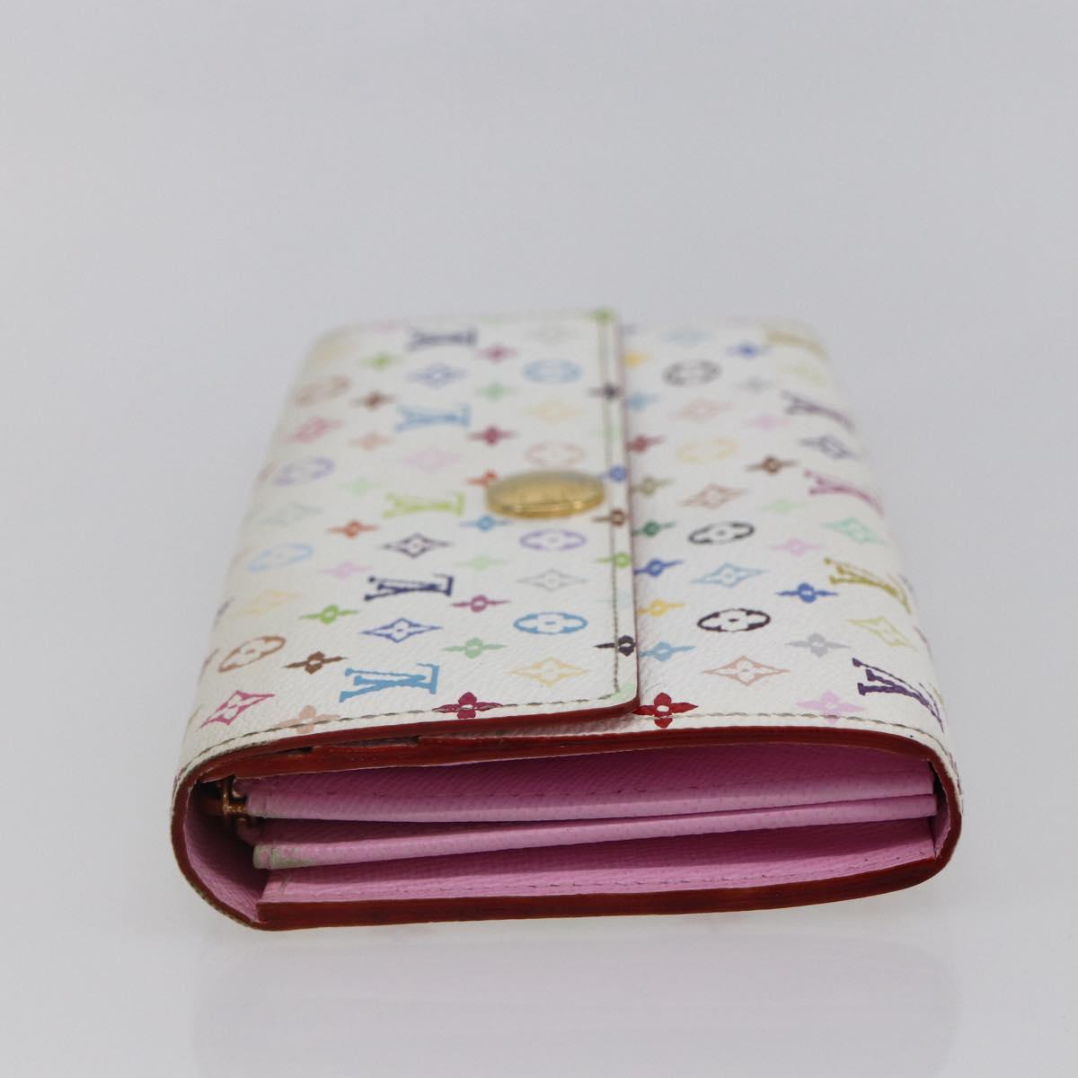 LOUIS VUITTON Monogram Multicolor Portefeuille Sarah White M93745 LV Auth ki6038