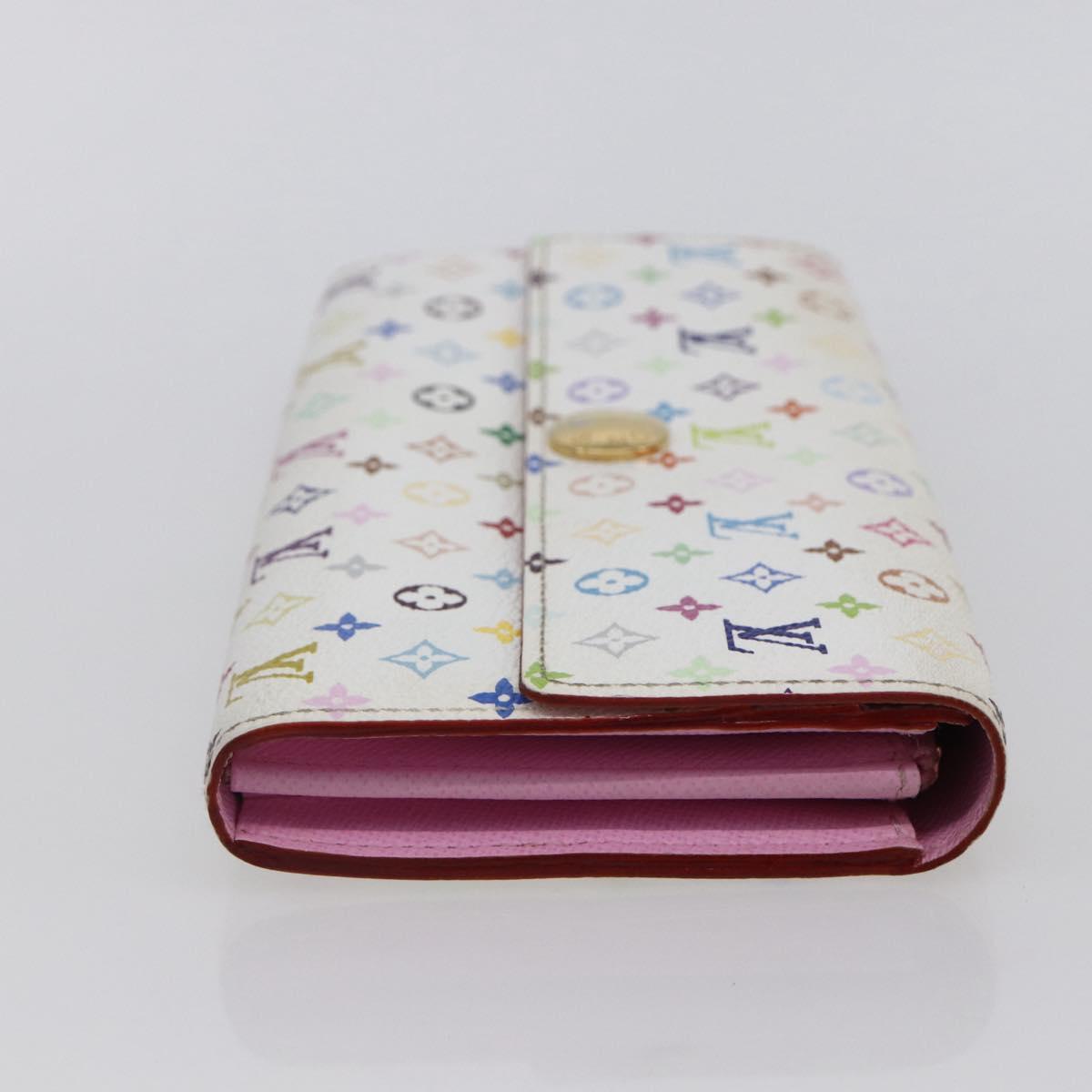 LOUIS VUITTON Monogram Multicolor Portefeuille Sarah White M93745 LV Auth ki6038