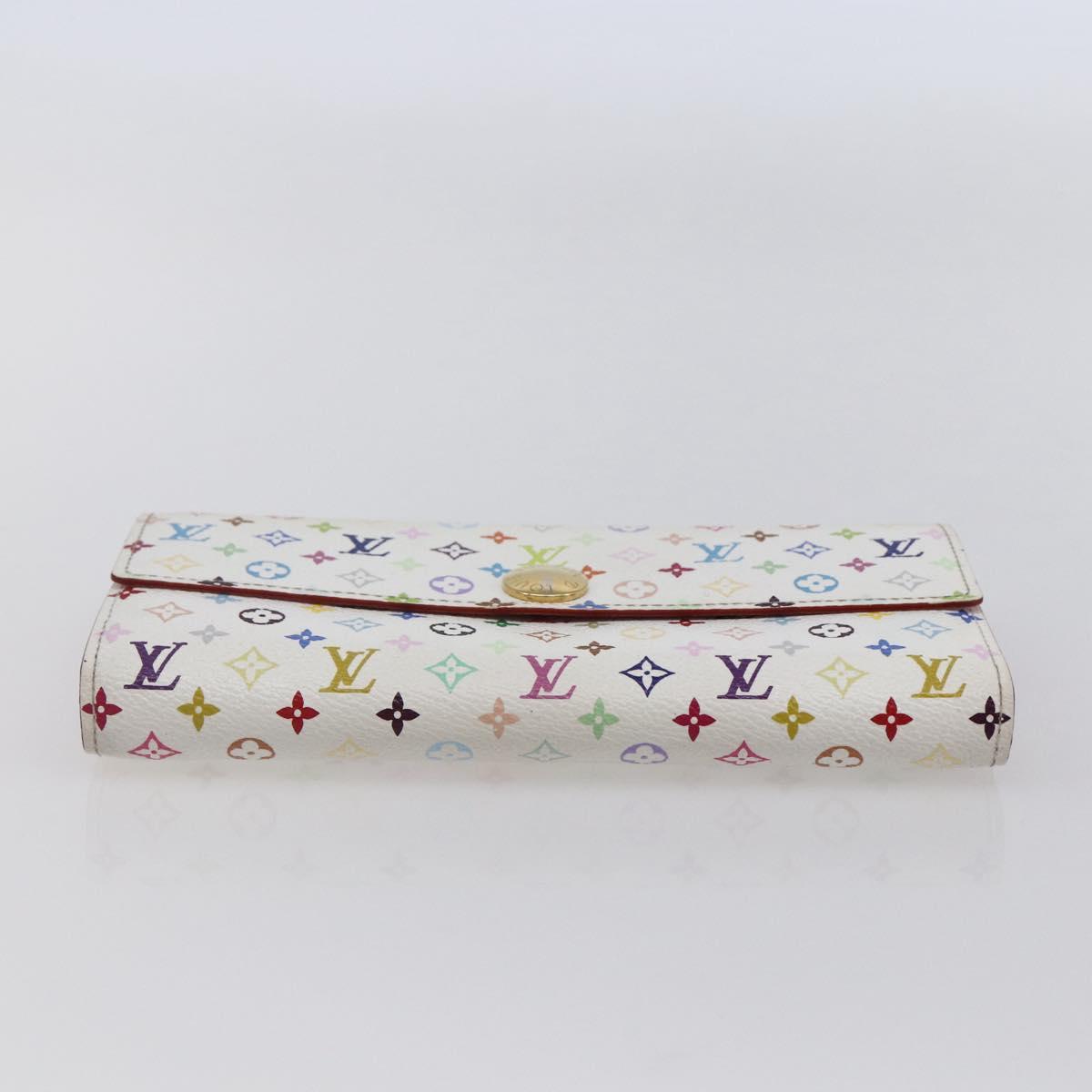 LOUIS VUITTON Monogram Multicolor Portefeuille Sarah White M93745 LV Auth ki6038