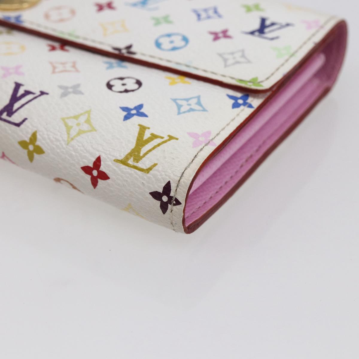 LOUIS VUITTON Monogram Multicolor Portefeuille Sarah White M93745 LV Auth ki6038