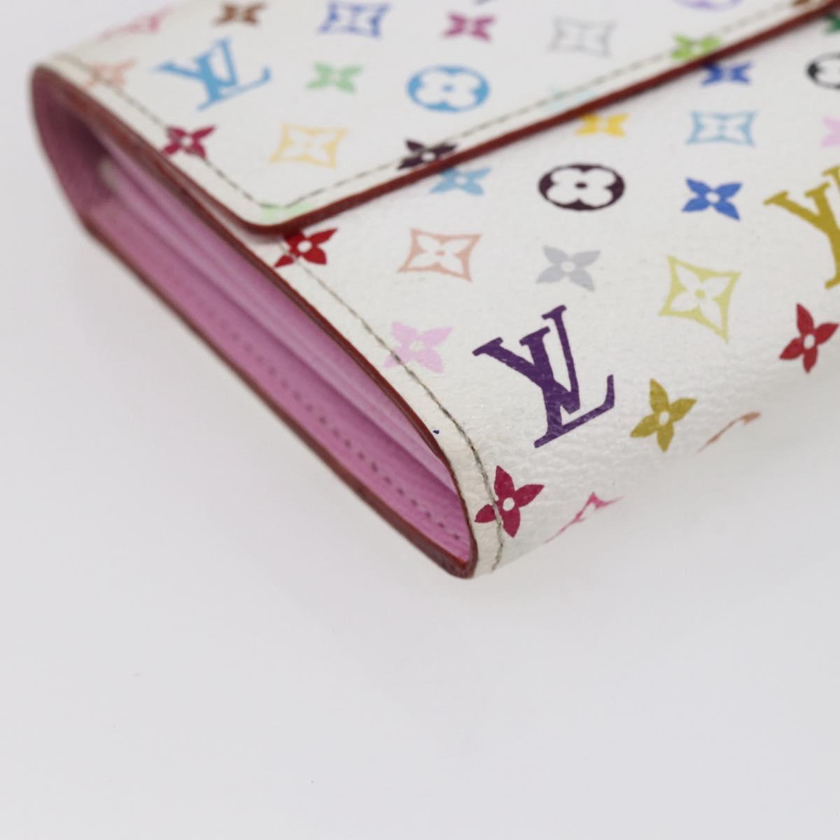 LOUIS VUITTON Monogram Multicolor Portefeuille Sarah White M93745 LV Auth ki6038