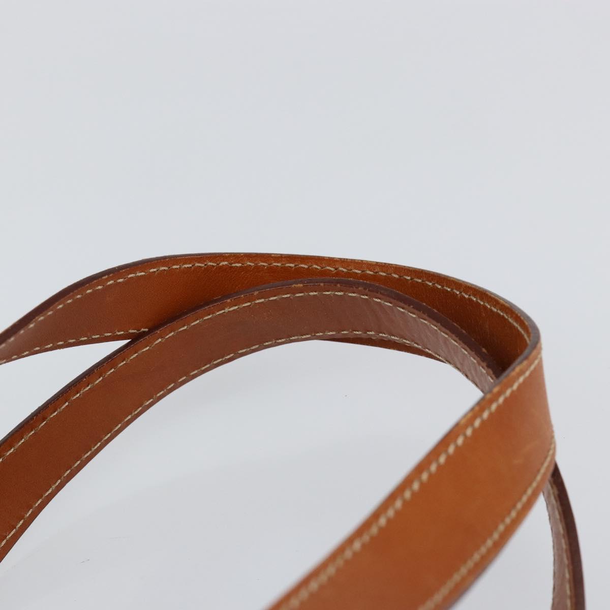 CELINE Macadam Canvas Hand Bag PVC Leather Brown Auth ki6046