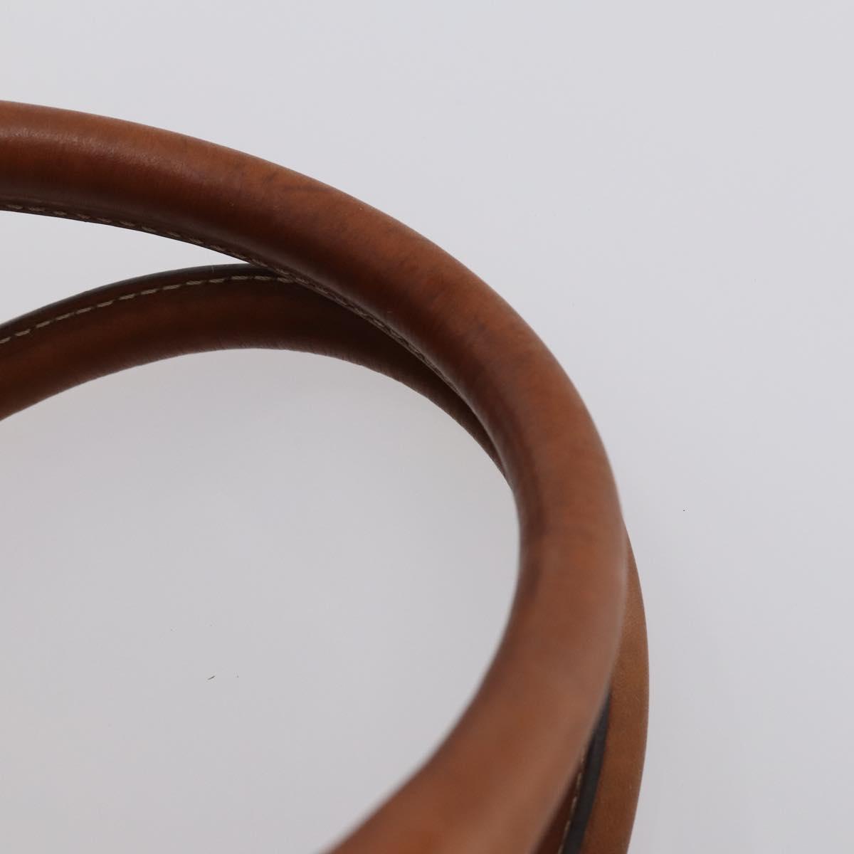 CELINE Macadam Canvas Boston Bag PVC Leather Brown Auth ki6048