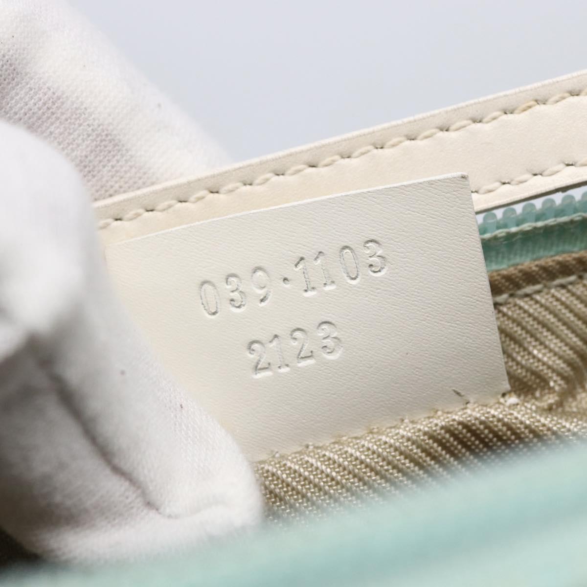 GUCCI GG Canvas Accessory Pouch Light Blue White Auth ki6051