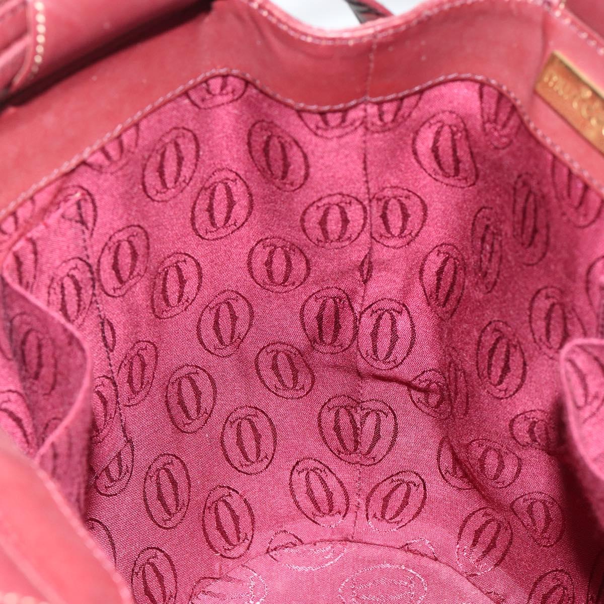 CARTIER Must Line Shoulder Bag Leather Bordeaux Auth ki6052