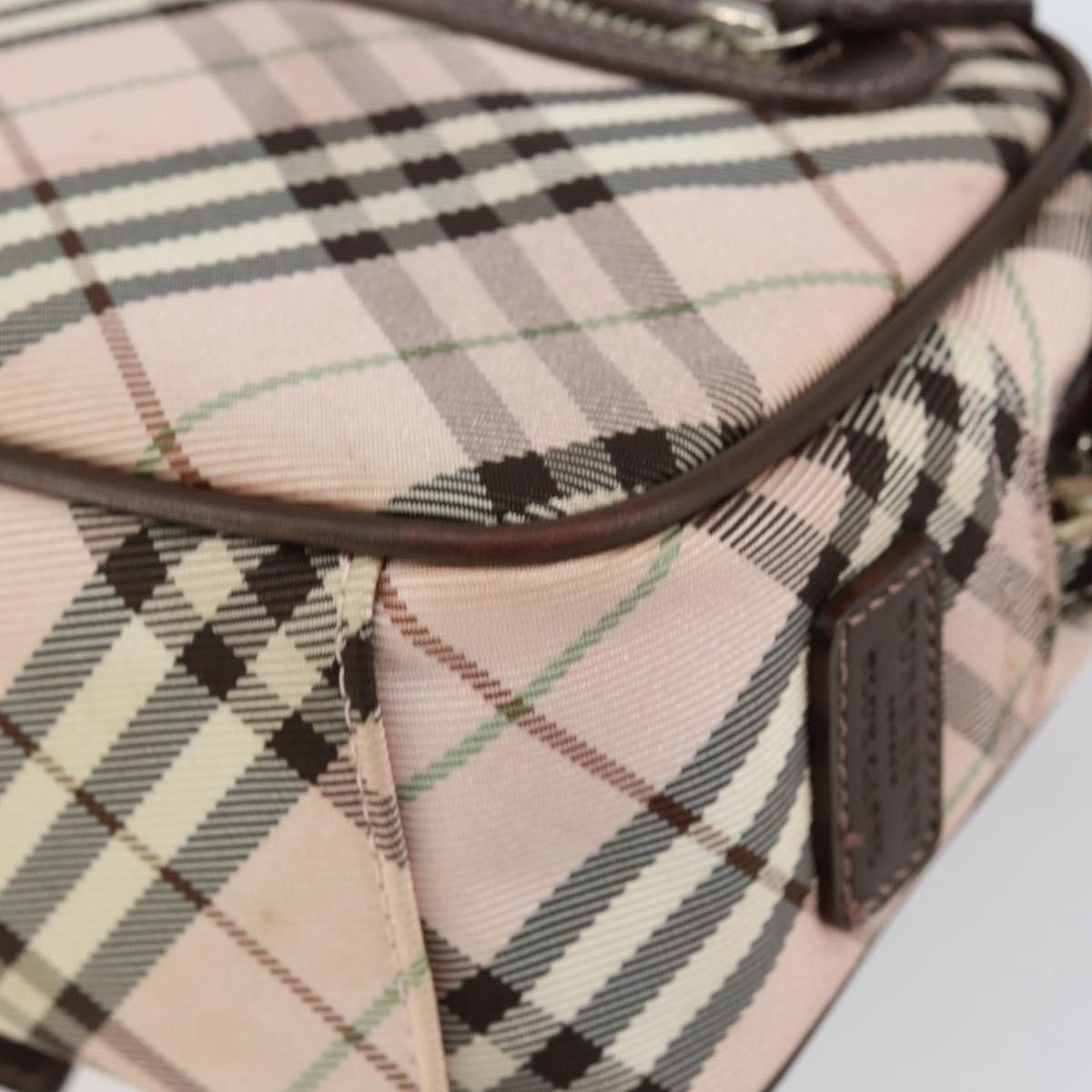 BURBERRY Nova Check Shoulder Bag Canvas Pink Brown Auth ki6053
