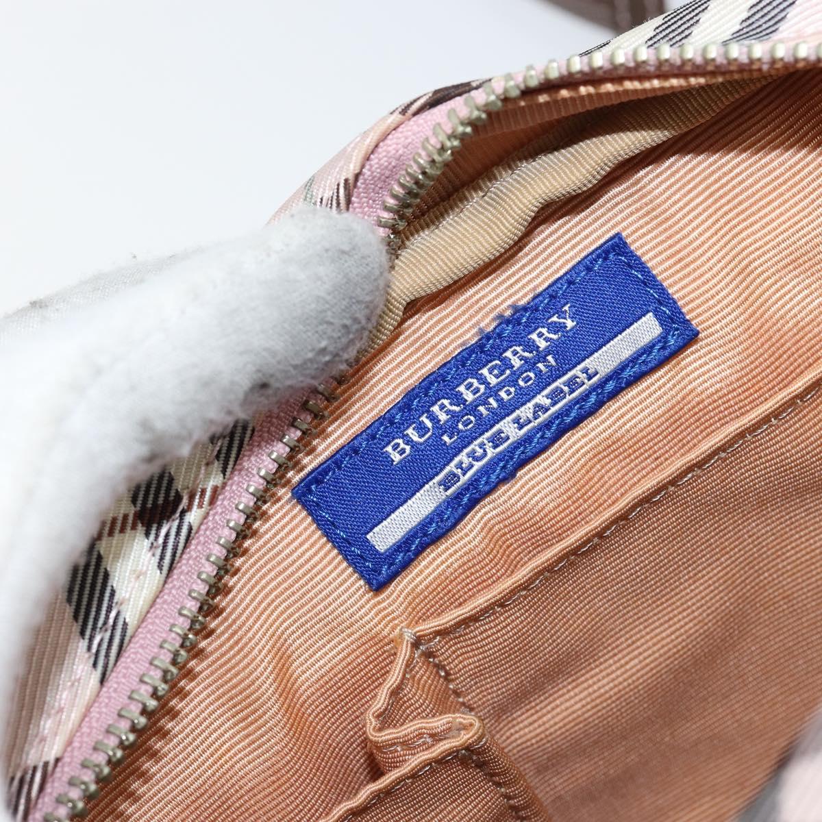 BURBERRY Nova Check Shoulder Bag Canvas Pink Brown Auth ki6053