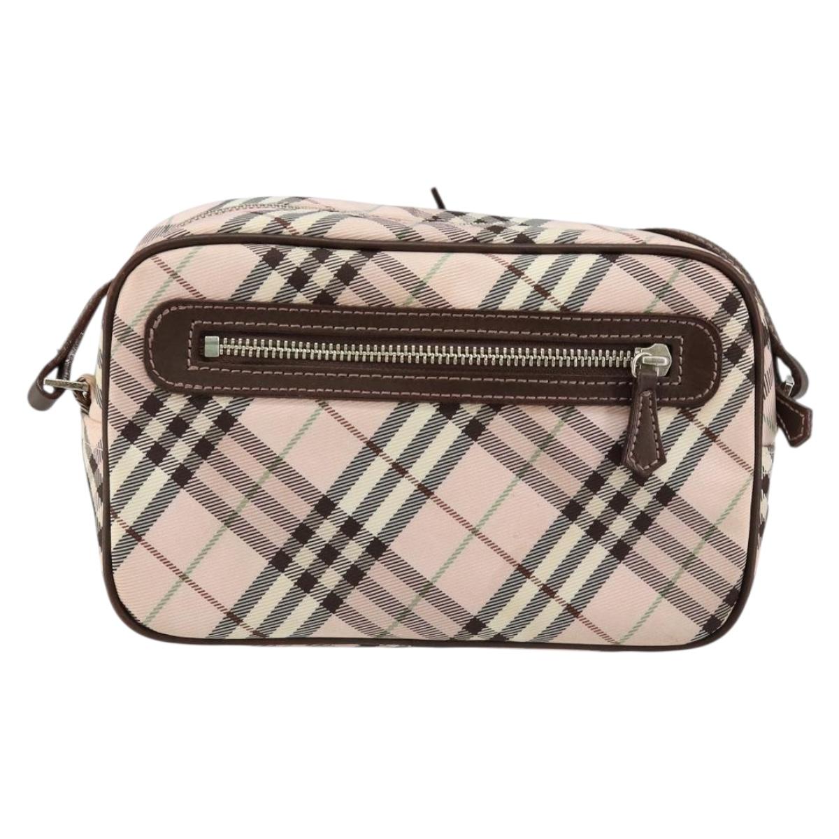 BURBERRY Nova Check Shoulder Bag Canvas Pink Brown Auth ki6053