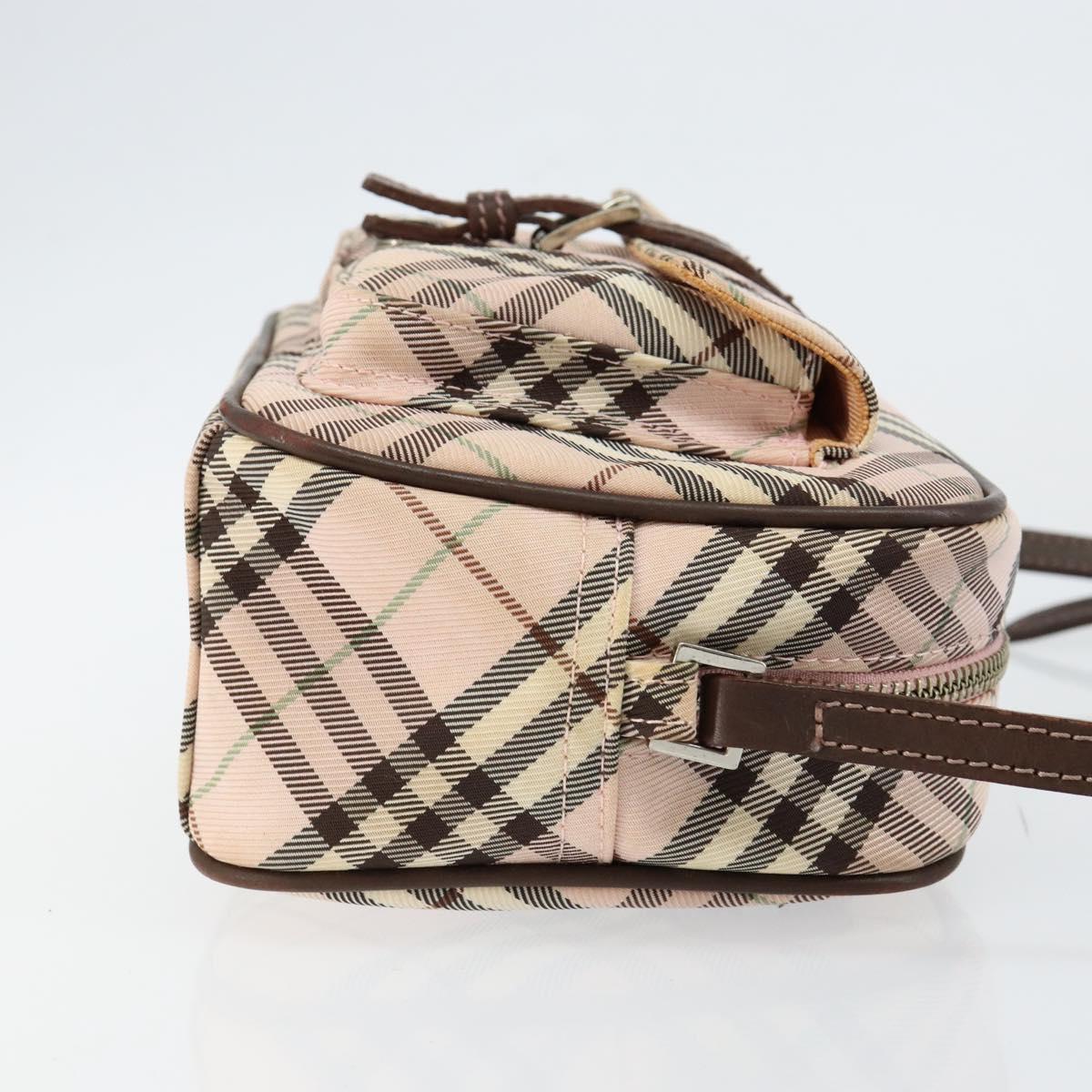 BURBERRY Nova Check Shoulder Bag Canvas Pink Brown Auth ki6053