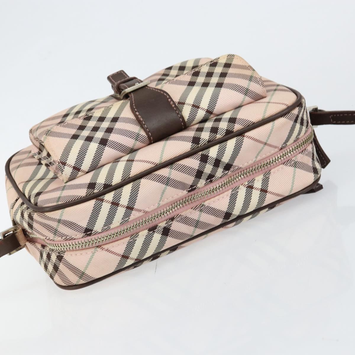 BURBERRY Nova Check Shoulder Bag Canvas Pink Brown Auth ki6053