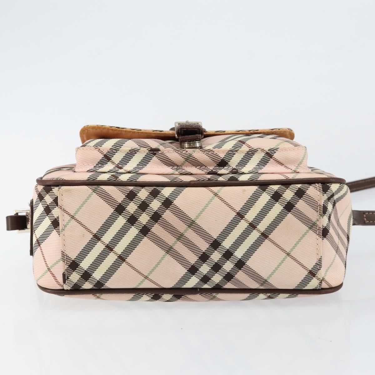 BURBERRY Nova Check Shoulder Bag Canvas Pink Brown Auth ki6053