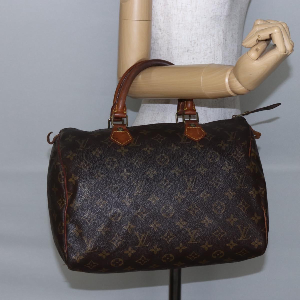 LOUIS VUITTON Monogram Speedy 30 Hand Bag M41526 LV Auth ki6054