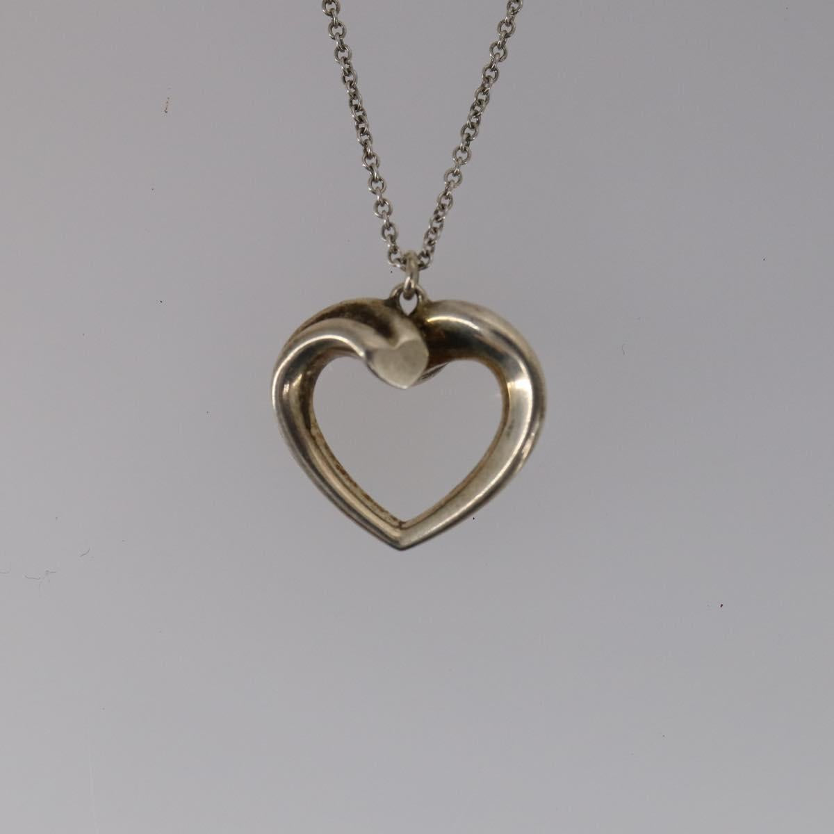 TIFFANY&Co. Heart Necklace Ring Ag925 3Set Silver Auth ki6061