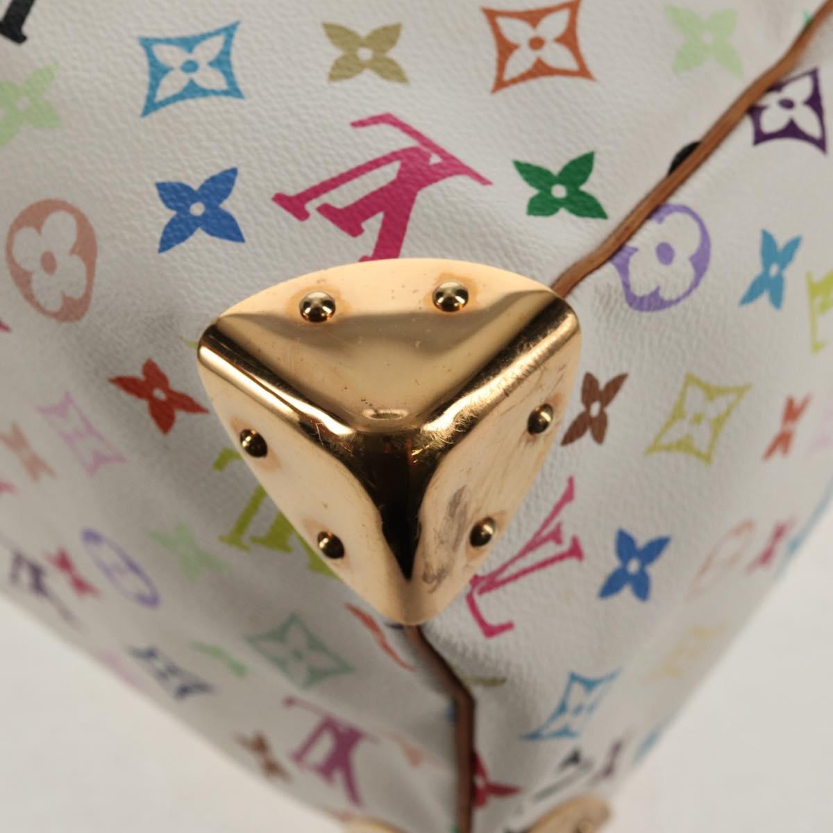 LOUIS VUITTON Monogram Multicolor Speedy 30 Hand Bag White M92643 LV Auth ki6066