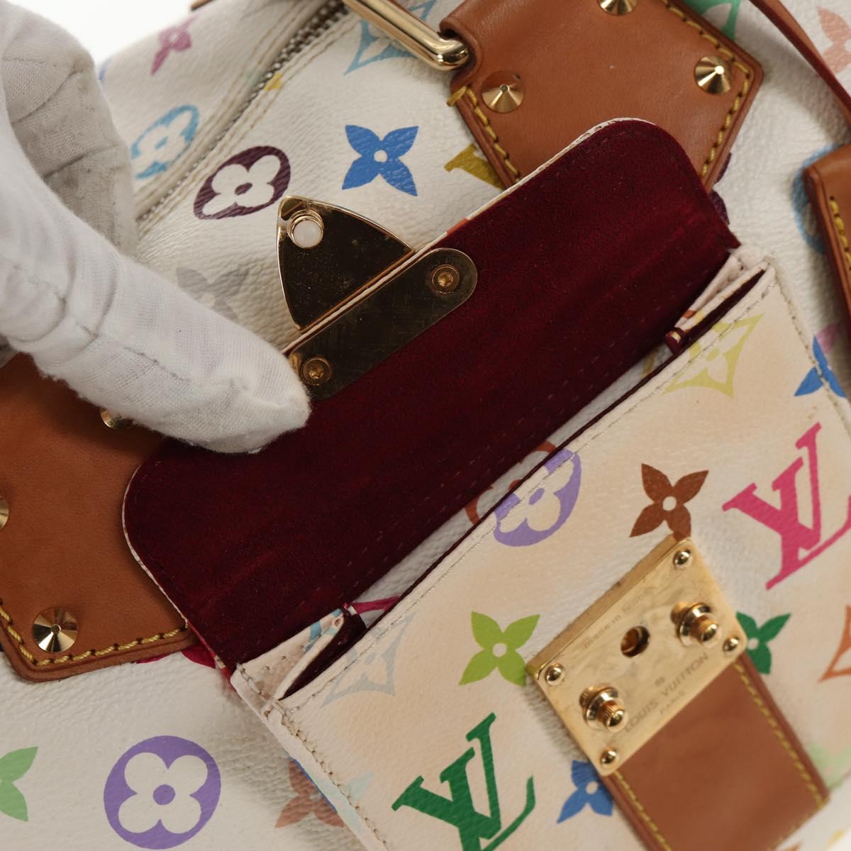 LOUIS VUITTON Monogram Multicolor Speedy 30 Hand Bag White M92643 LV Auth ki6066