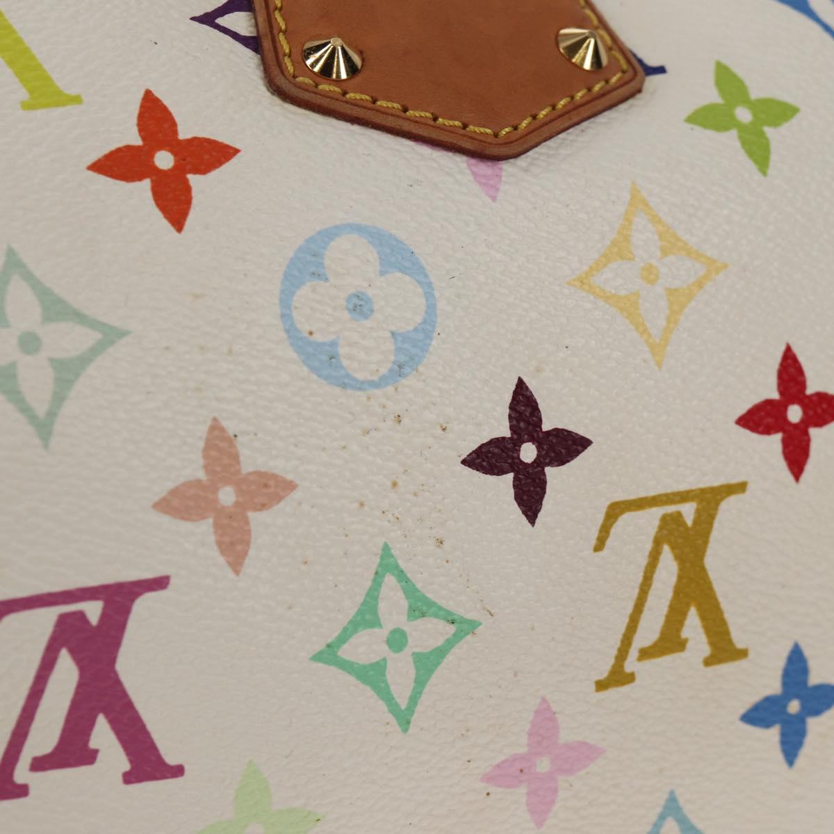 LOUIS VUITTON Monogram Multicolor Speedy 30 Hand Bag White M92643 LV Auth ki6066